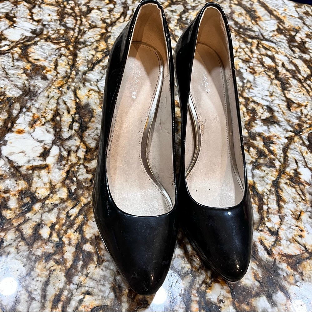 COACH patent leather high heels with platform 7.5